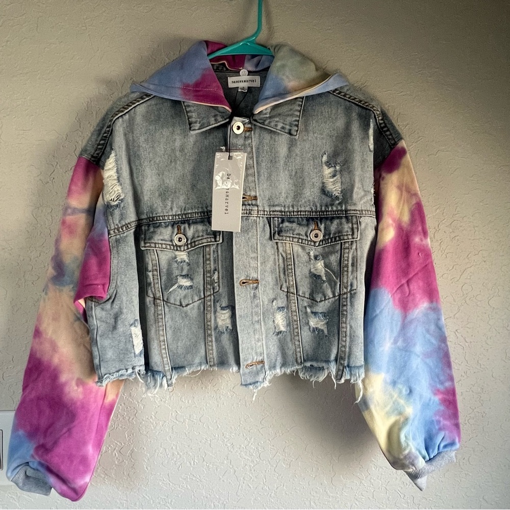 Pastel Tie-Dye Denim Jacket Womens Small - Dance & Marvel